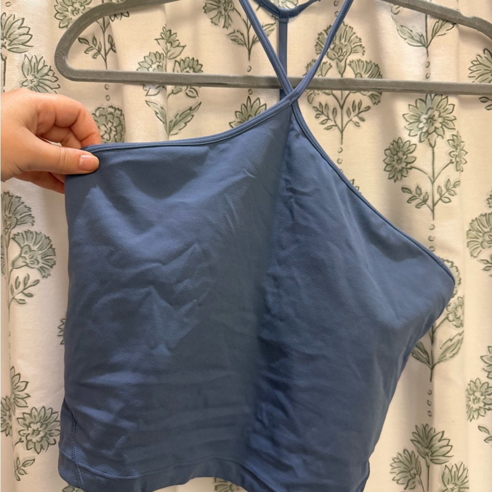 Lululemon Blue Halter Cropped Tank Top